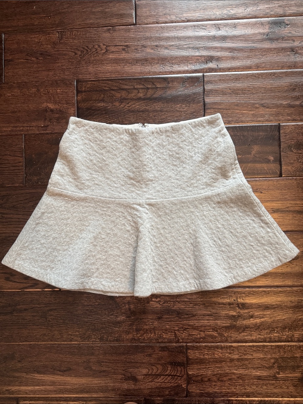 LOFT Cream Quilted Skater Skirt